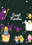 Saint Nicolas parmi les &eacute;toiles joyeuses